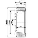 Antriebsrad fr Jungheinrich EJE, EJD, EJC usw.230 x 71 x 45  tractothane Belag (Khlhaus und nasse Bden)